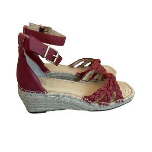 Vince Camuto Jadeya Braided Espadrille Wedge Sandals Coral Colorful Size 9 Women